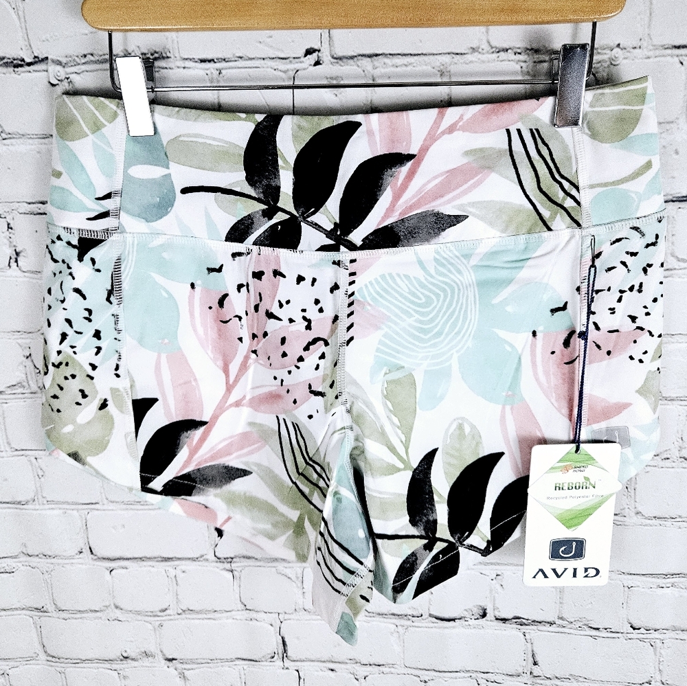 AVID | Coastline high-waist foliage print athletic shorts